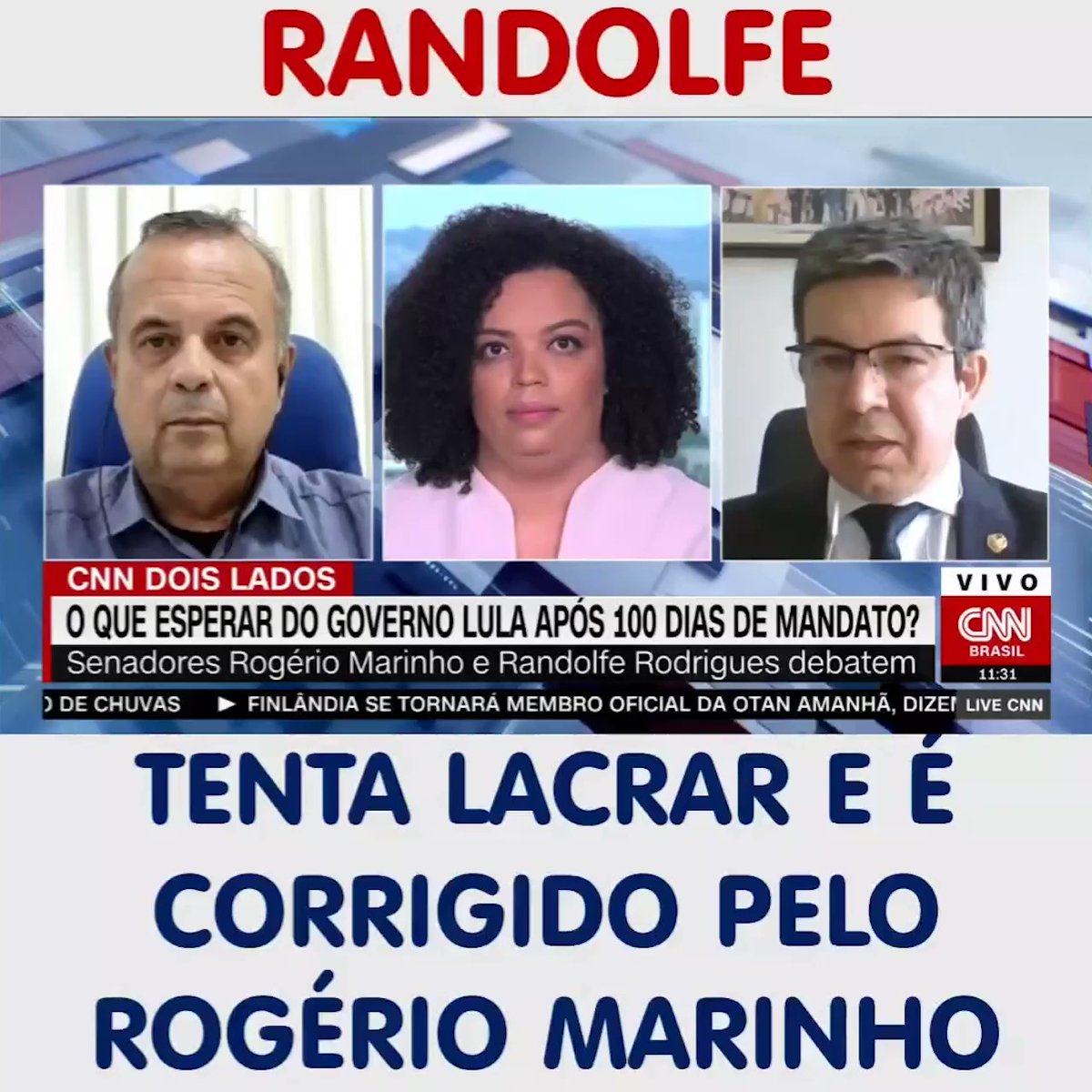 Rogério Marinho desmente fala de Randolfe ao vivo