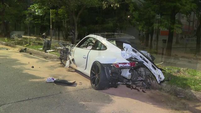 Porsche que causou acidente estava a mais de 150 km/h, diz laud