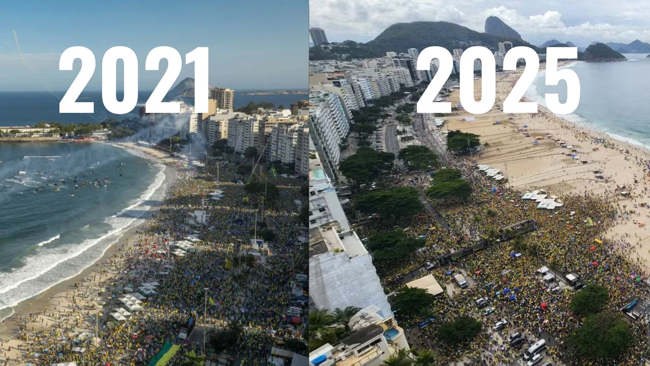 Manifestação bolsonarista em Copacabana tem público reduzido e evidencia queda de mobilização após 