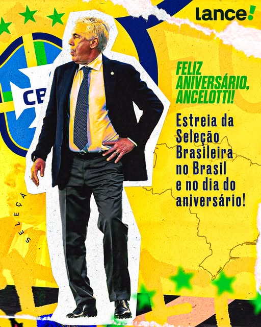 Carlo Ancelotti celebra 66 anos com estreia no Brasil e chance de vaga na Copa de 2026