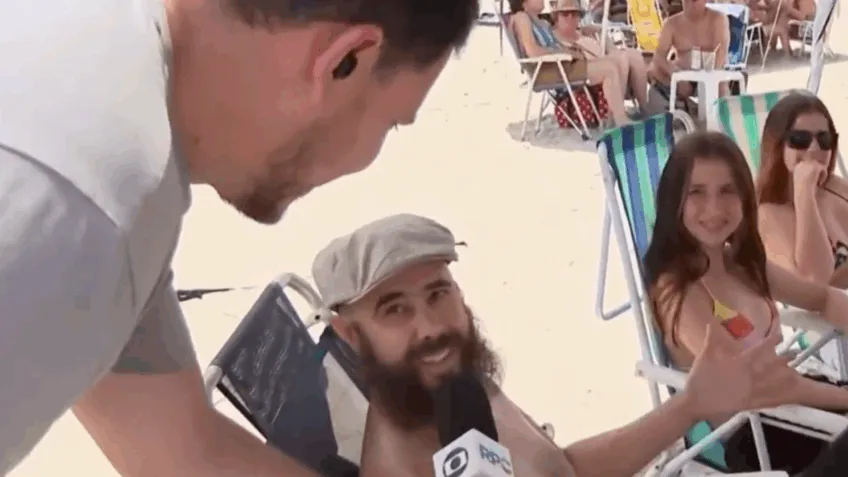 Banhista comemora prisão de Bolsonaro em entrevista ao vivo na praia do Paraná; assista