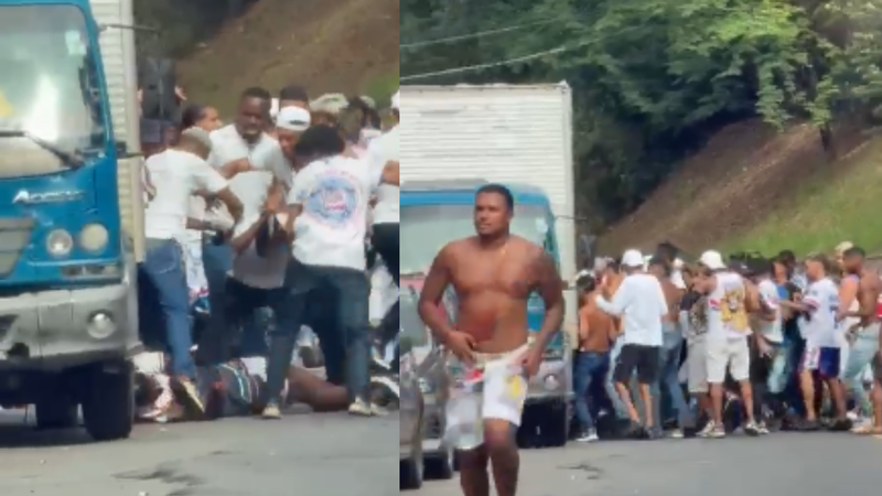 Homem é espancado por torcedores do Bahia antes de jogo contra o Galícia; três são presos