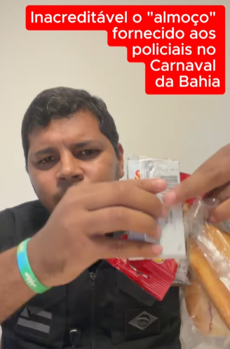 Deputado Diego Castro denuncia alimentação inadequada fornecida a policiais durante o Carnaval na Bahia