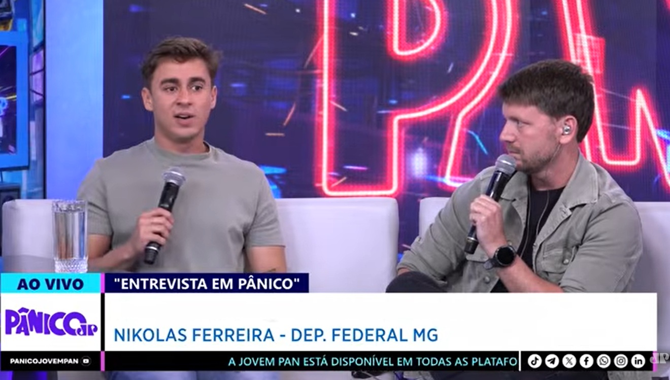 Em entrevista ao Pânico, Nikolas Ferreira se declara “político honesto” por nunca ter respondido processo por rachadinha