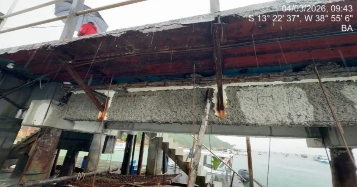 Píer fixo do Atracadouro de Morro de São Paulo segue interditado para reparos estruturais