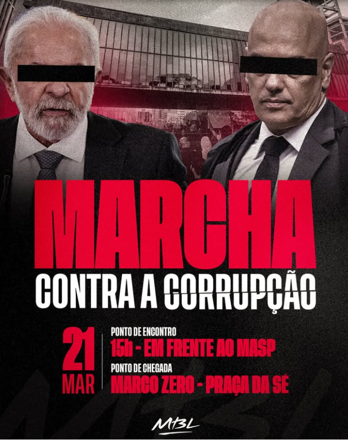 MBL convoca novas manifestações contra a corrupção
