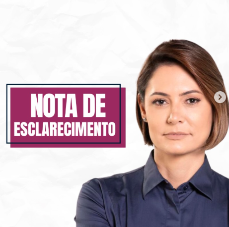Michelle Bolsonaro anuncia saída da presidência do PL Mulher em nota de esclarecimento. 