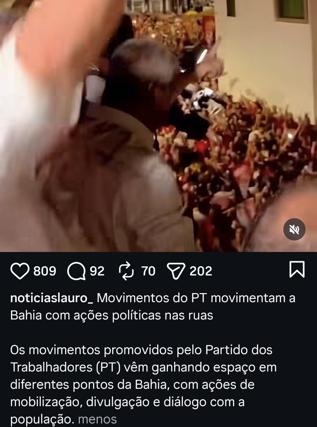 Páginas de apoio ao PT na Bahia usam imagens antigas como se fossem da campanha atual