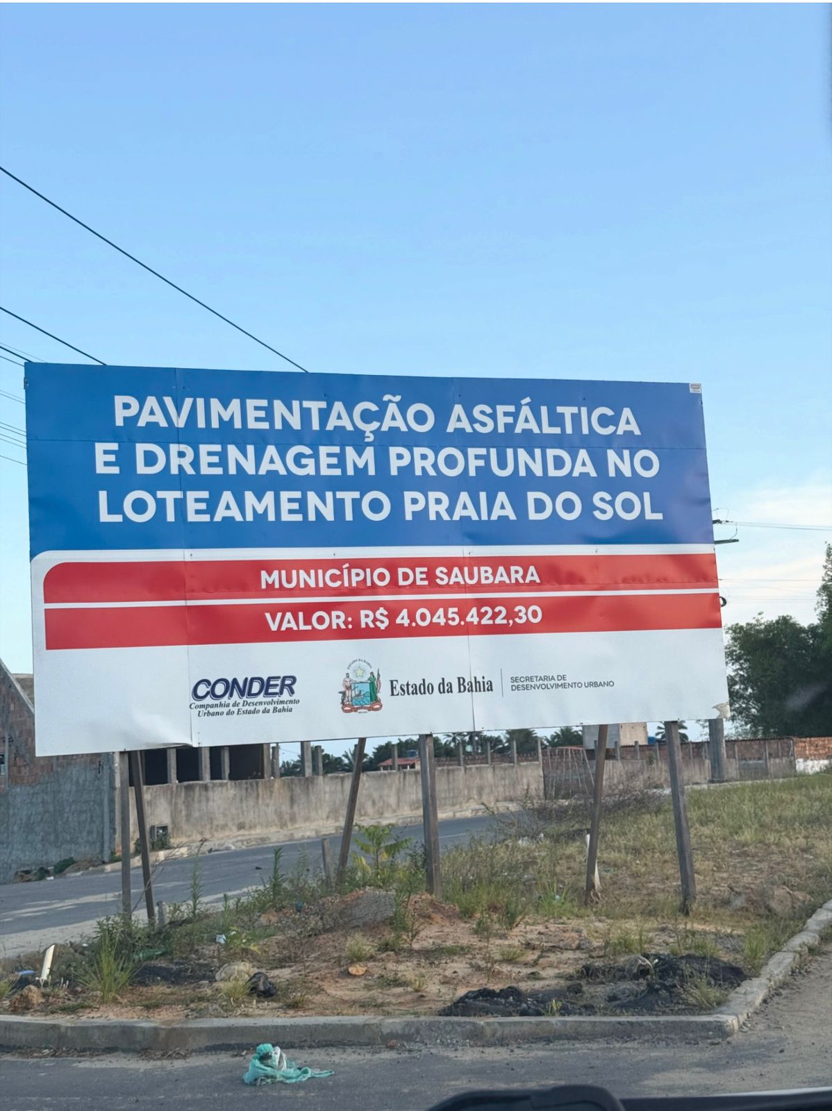 Ouvinte denuncia obra parada em município do Recôncavo baiano