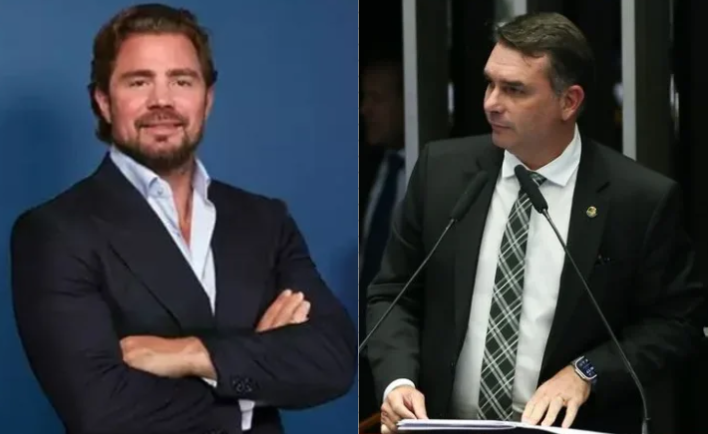 Flávio Bolsonaro e Daniel Vorcaro desembarcam na Flórida com minutos de diferença