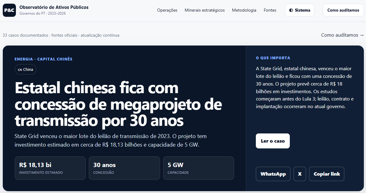 Baiano de Salvador cria site que mapeia privatizações e concessões em governos do PT