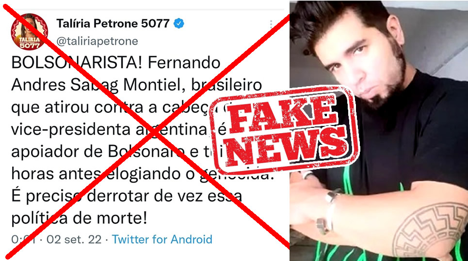 Acusado de atentado contra Cristina Kirchner na Argentina, Fernando Andrés não é Bolsonarista